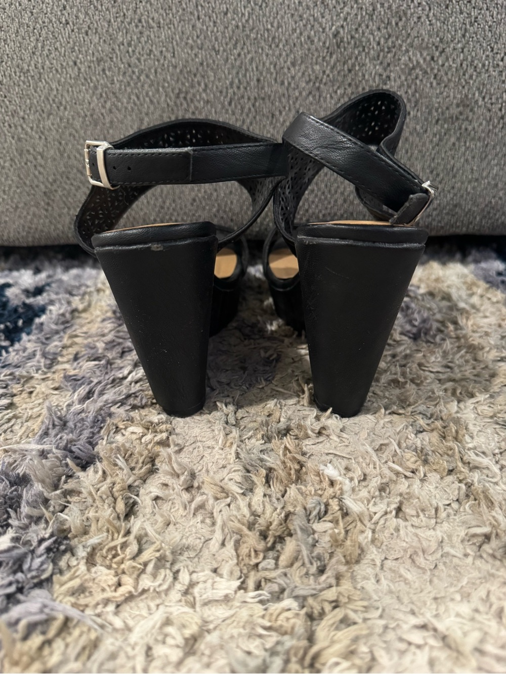 YNot Black Open Toe Platform Wedges - Picture 7 of 7